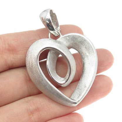 ITAOR 925 Sterling Silver Italy Open Heart Pendant