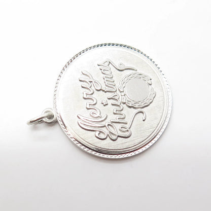 925 Sterling Silver Vintage Griffith & Sons Co "Merry Christmas" Wreath Pendant