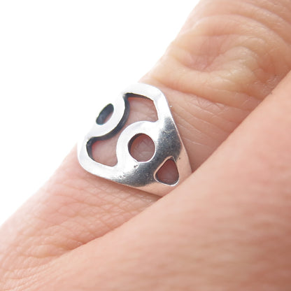 925 Sterling Silver Vintage Modernist Ring Size 5
