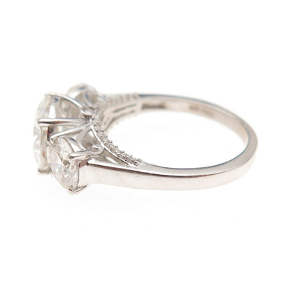 D'Joy 925 Sterling Silver Real Moissanite Engagement Ring Size 7.25