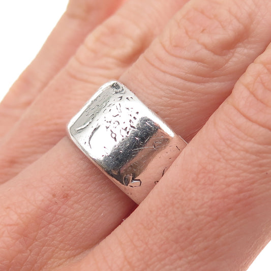 Jes Maharry 925 Sterling Silver Vintage Grow Strong Wide Band Ring Size 9.25