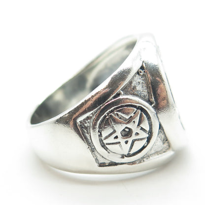 950 Silver Vintage Pentagram Star Ring Size 11.5