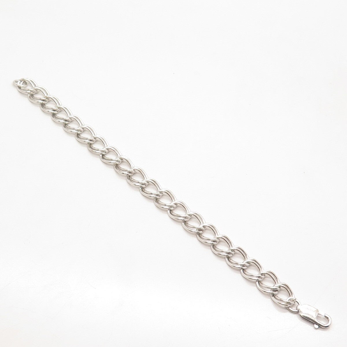 925 Sterling Silver Vintage Cable Link Bracelet 7.5"