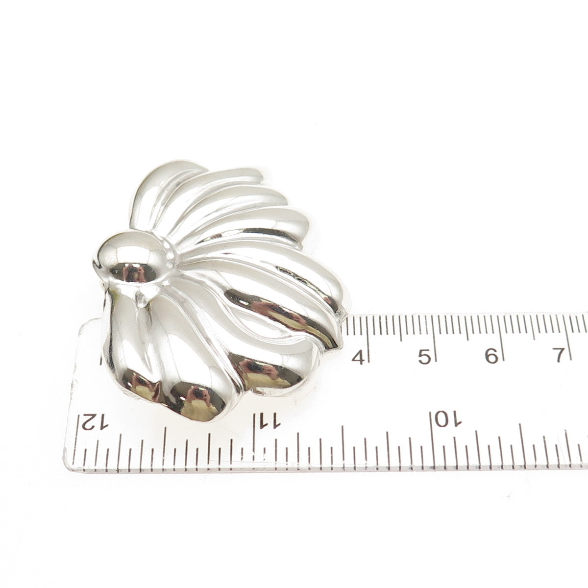 925 Sterling Silver Vintage Mexico Modernist Flower Slide Pendant