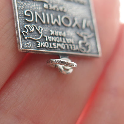 FRENCH & FRANKLIN Sterling Silver Vintage Wyoming Oxidized Minimalist Pendant