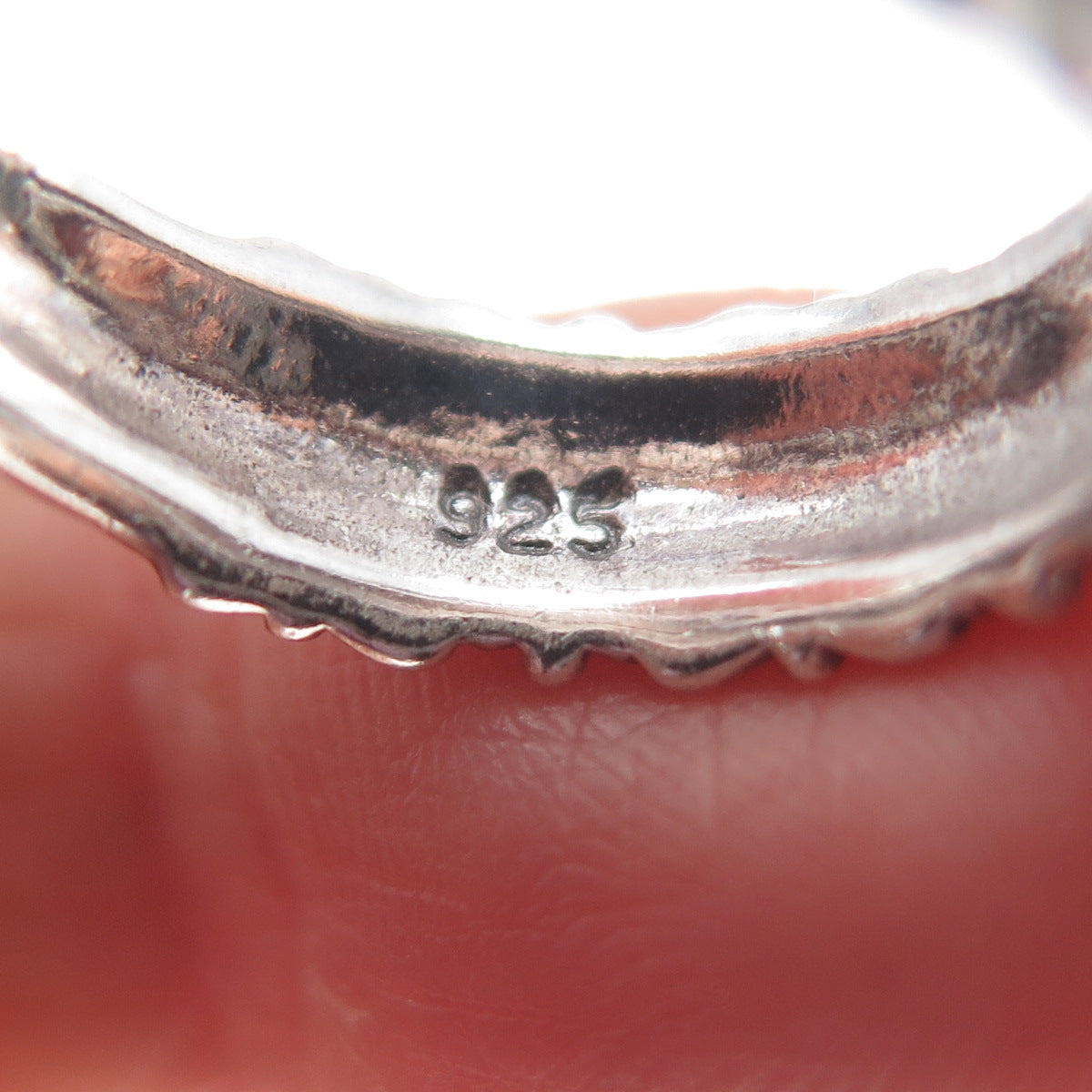 925 Sterling Silver Vintage Happiness Oxidized Band Ring Size 6