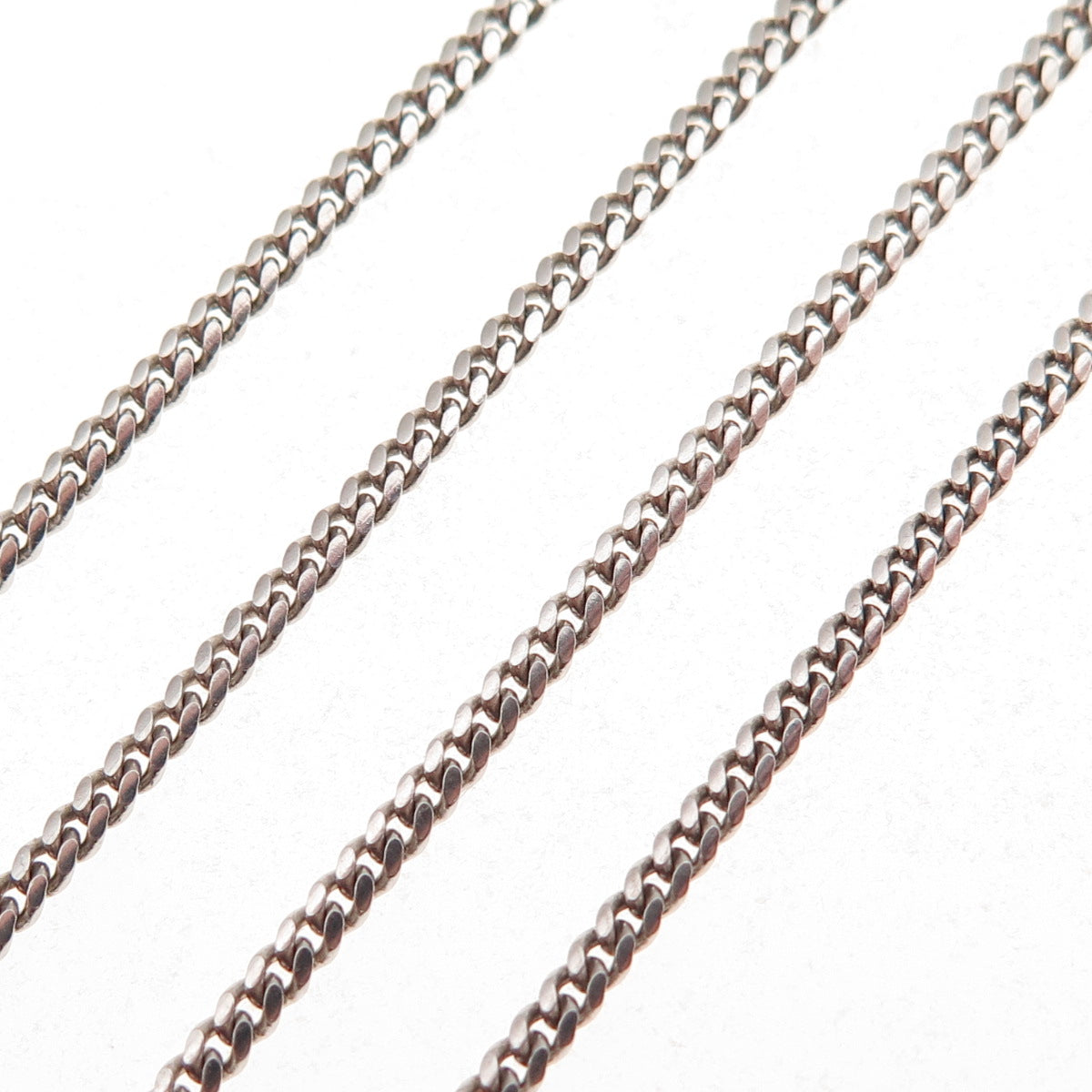 925 Sterling Silver Vintage Italy Cuban Chain Necklace 22"