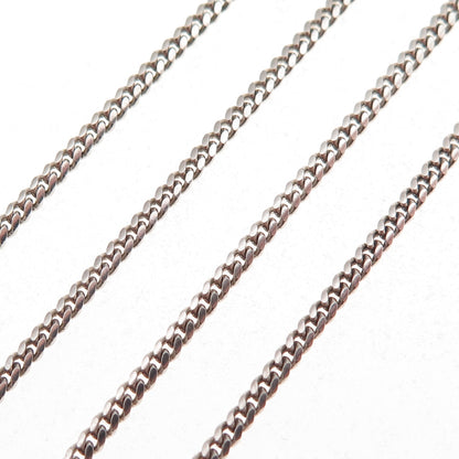 925 Sterling Silver Vintage Italy Cuban Chain Necklace 22"