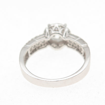 925 Sterling Silver Round-Cut C Z Engagement Ring Size 9