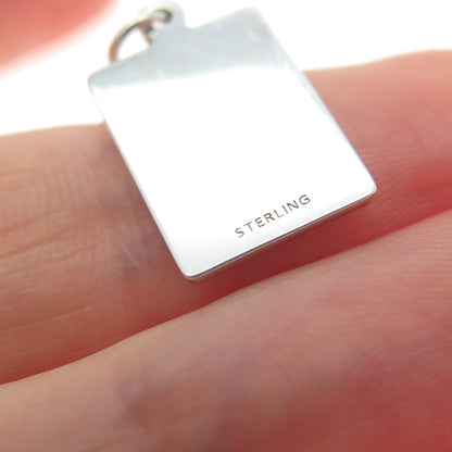 925 Sterling Silver Enamel I Stood On A Cliff & Shouted Minimalist Charm Pendant