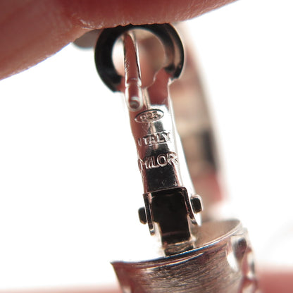 MILOR 925 Sterling Silver Vintage Italy Brushed Hoop Earrings