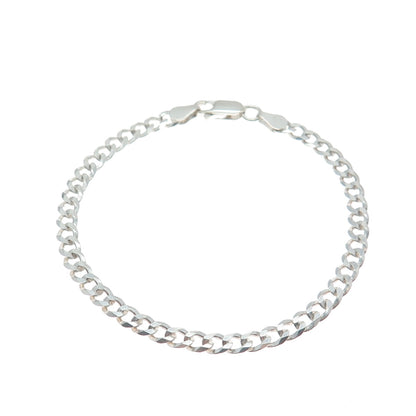 P. LUX 925 Sterling Silver Italy Curb Link Bracelet 7"