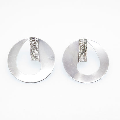 925 Sterling Silver Vintage Modernist Horn Earrings