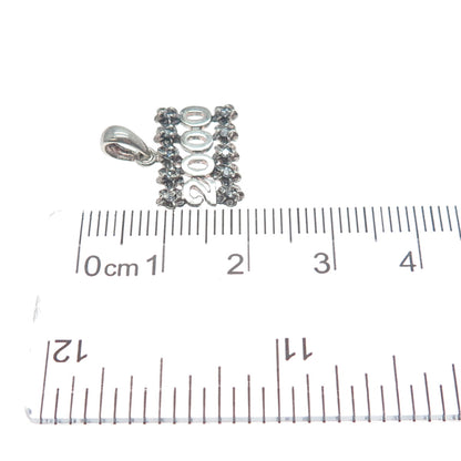 925 Sterling Silver Vintage C Z 2000 Millennium Flower Minimalist Charm Pendant