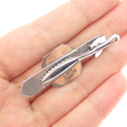 925 Sterling Silver Vintage Niello Hindu Goddess Tie Clip