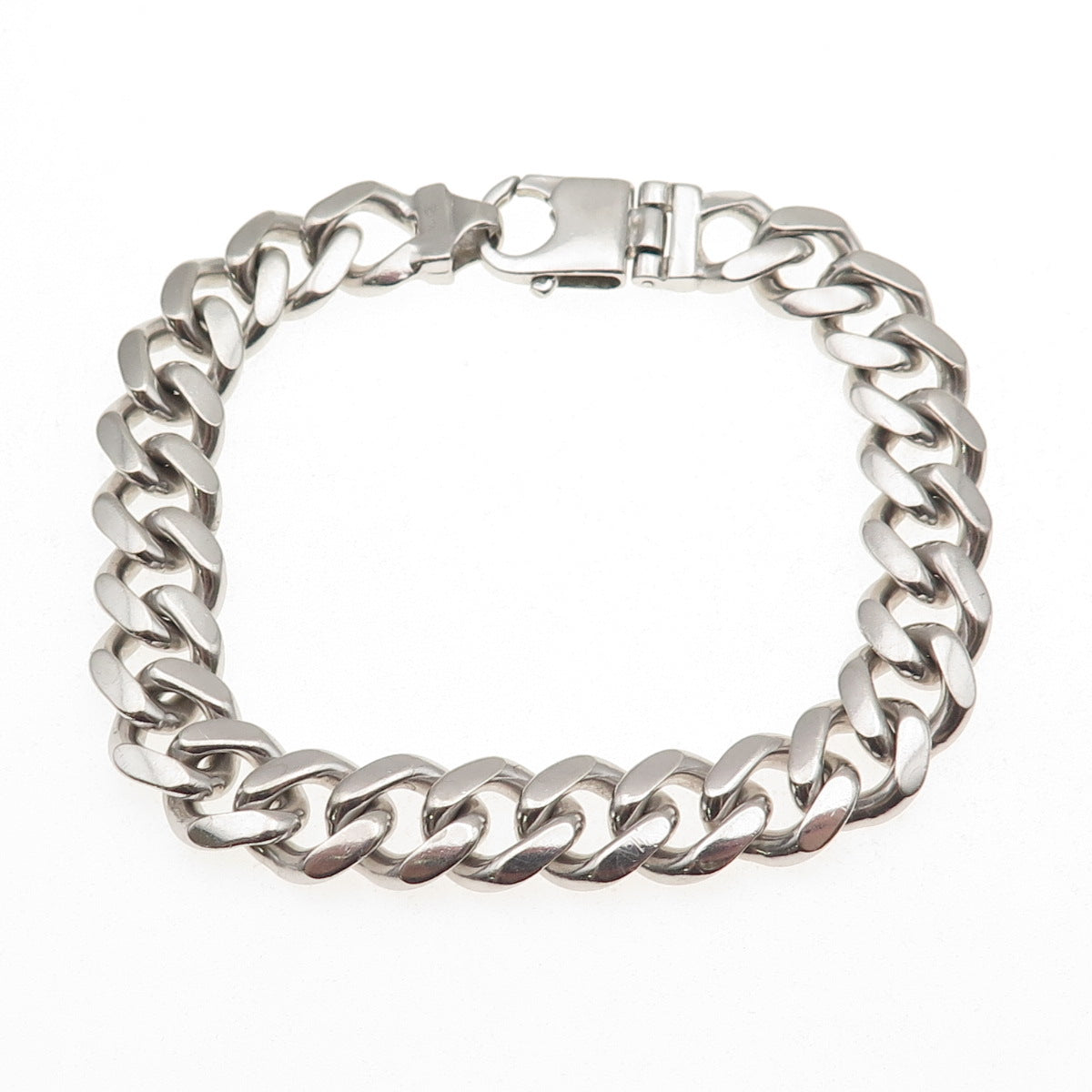 925 Sterling Silver Vintage Italy Cuban Link Bracelet 8.25"