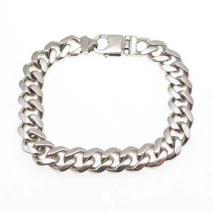 925 Sterling Silver Vintage Italy Cuban Link Bracelet 8.25"