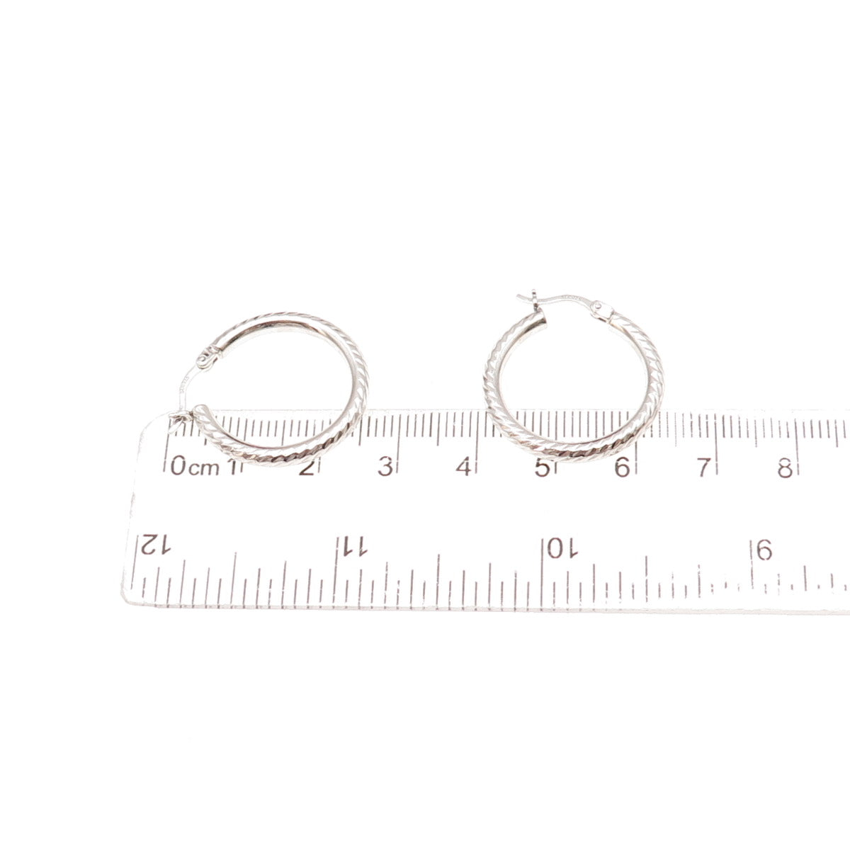 925 Sterling Silver Textured Hoop Earrings