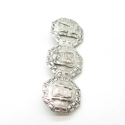 925 Sterling Silver Vintage Egyptian Theme Pin Brooch