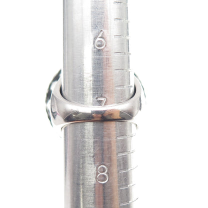 925 Sterling Silver Enamel Round-Cut Purple C Z Statement Ring Size 7.25