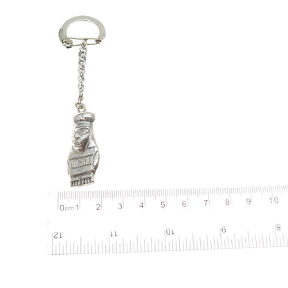 925 Sterling Silver Vintage Peruvian Tribal Goddess Key Fob Chain