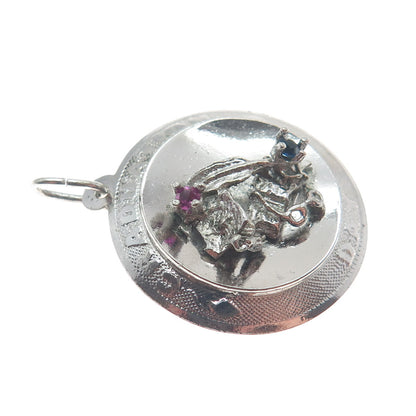 ART'S ELEGANCE 925 Sterling Silver Antique Rhinestone Graduation Day Pendant