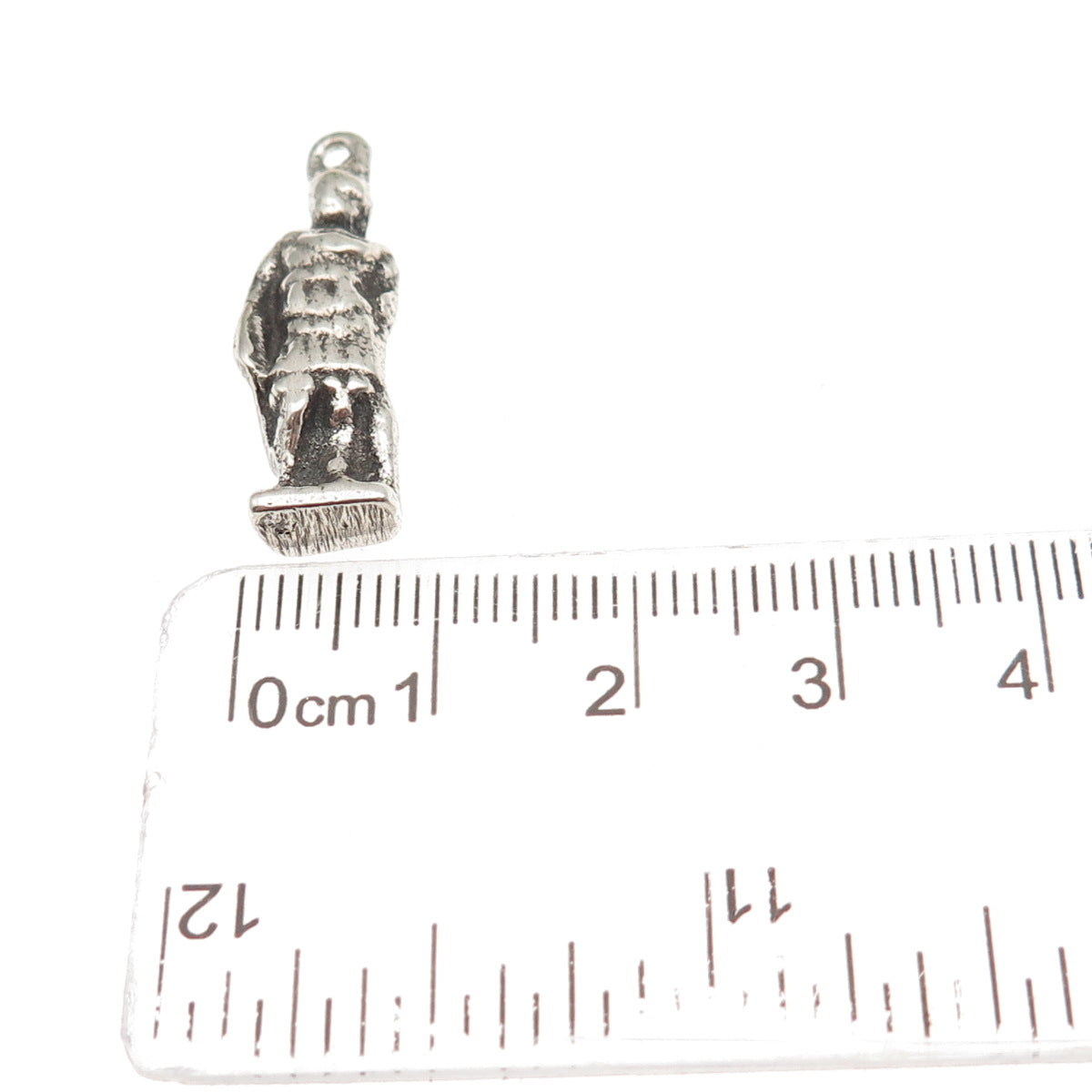 925 Sterling Silver Antique Art Deco Caesar Statue 3D Charm Pendant