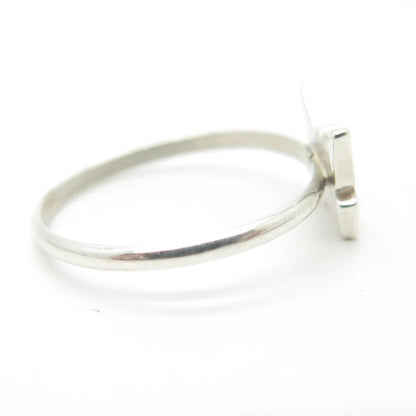 925 Sterling Silver Vintage Real Mother-of-Pearl Inlay Butterfly Ring Size 6