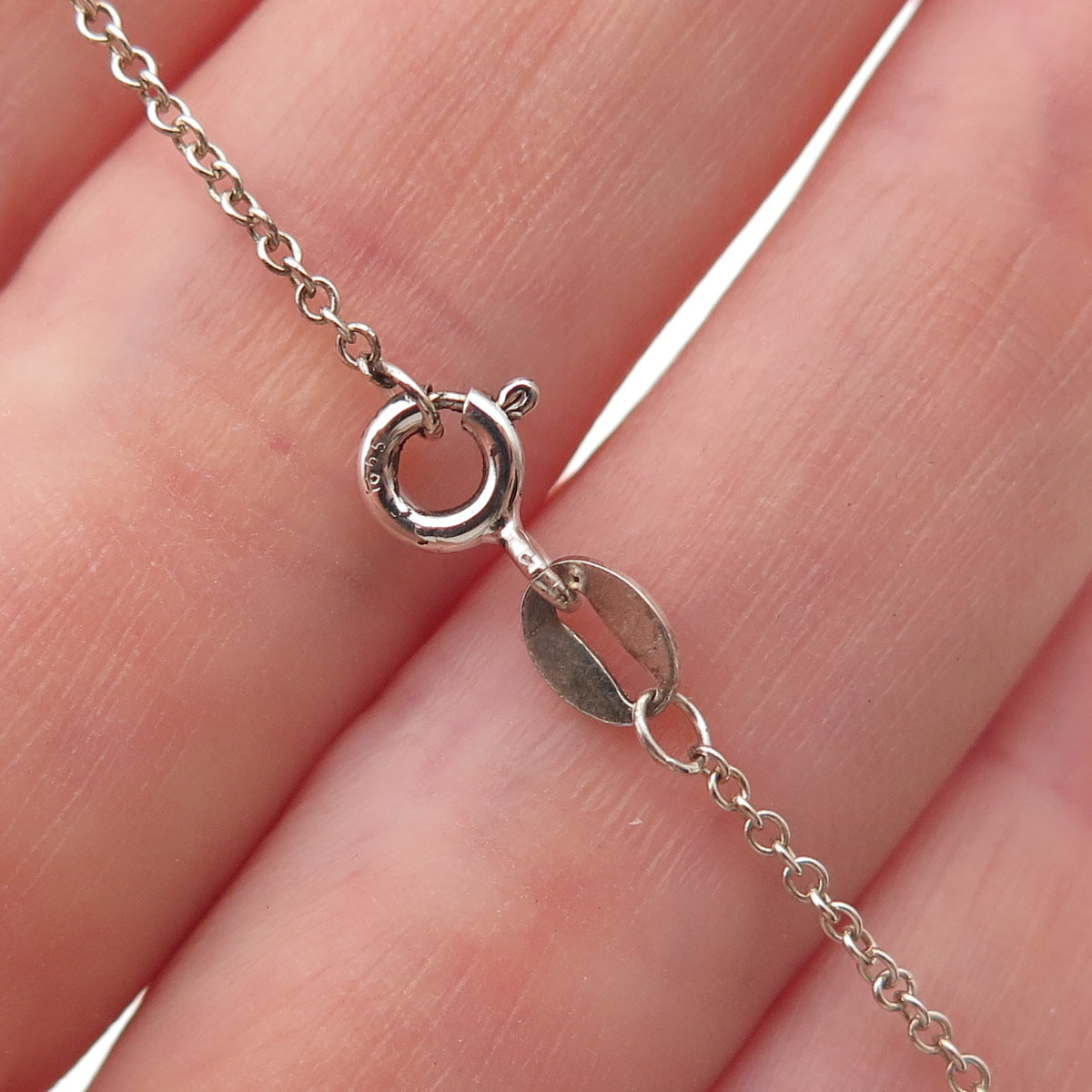 925 Sterling Silver Real Round-Cut Diamond & Pearl Cable Chain Necklace 18"
