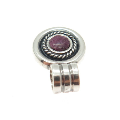 950 Silver Vintage Real Sugilite Roped Oxidized Pendant