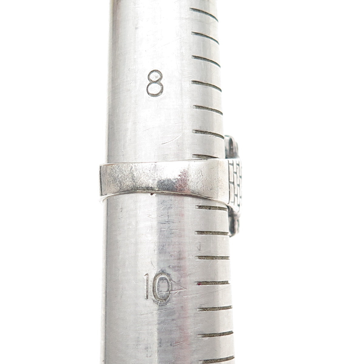 925 Sterling Silver Vintage Real Ruby St. Barbara Religious Oxidized Ring Size 9