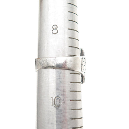 925 Sterling Silver Vintage Real Ruby St. Barbara Religious Oxidized Ring Size 9