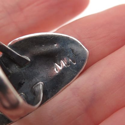 Mark Wilson Navajo Old Pawn Sterling Silver Vintage MOP Feather Ring Size 4.5