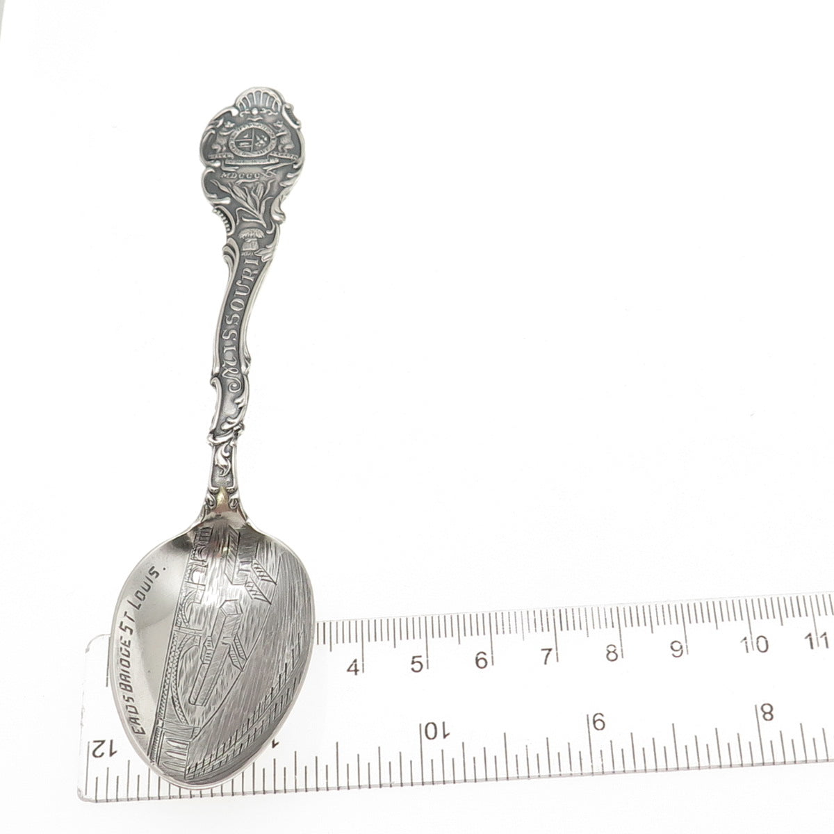 Shepard 925 Sterling Silver Antique Art Deco Missouri State Coffee Spoon