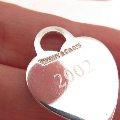 Tiffany & Co. 925 Sterling Silver Vintage Engraved Heart Tag Charm Pendant