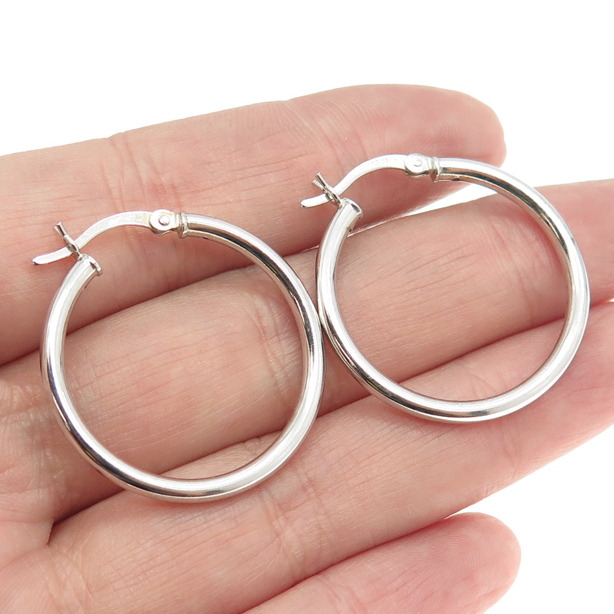 925 Sterling Silver Tube Hoop Earrings