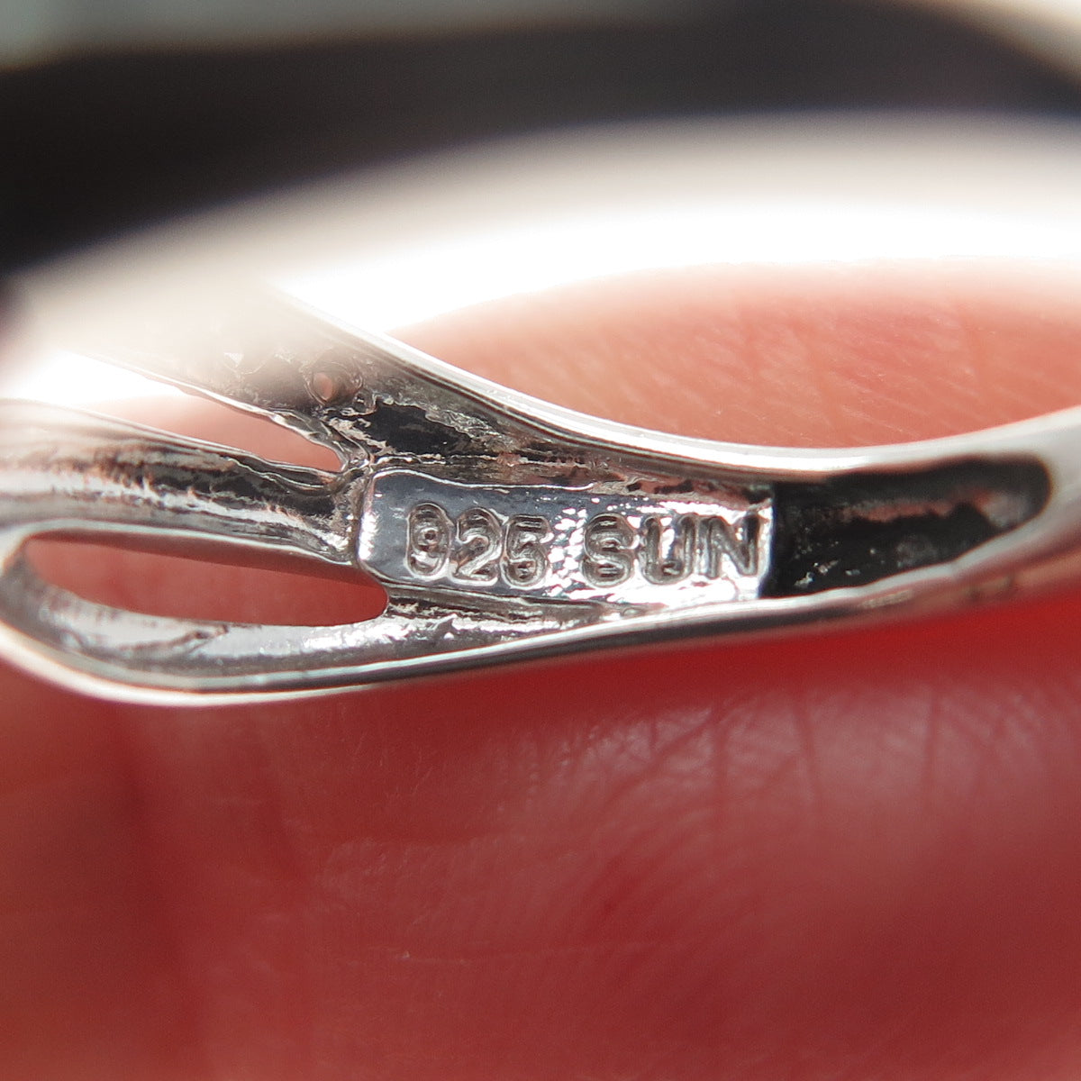 SUN 925 Sterling Silver Real Round-Cut Diamond Bypass Promise Ring Size 7