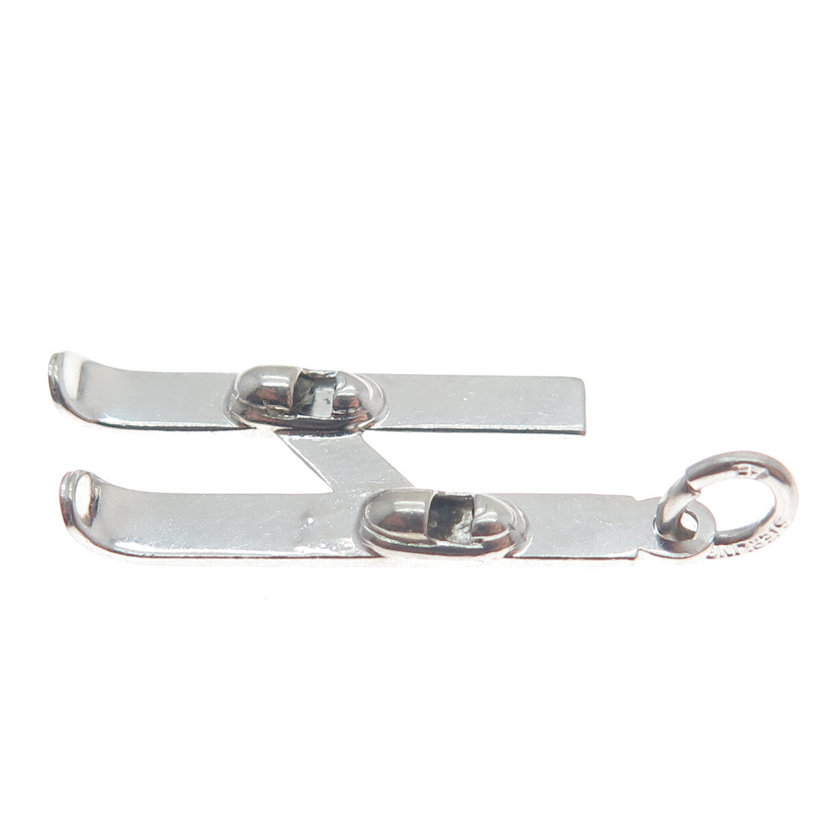 ART'S ELEGANCE 925 Sterling Silver Vintage Skiing Minimalist Charm Pendant