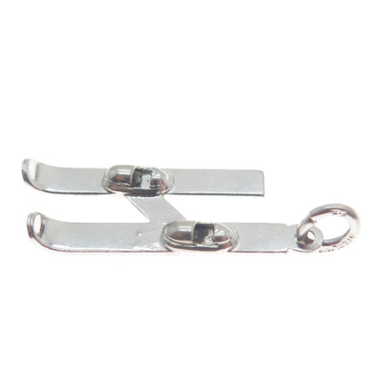 ART'S ELEGANCE 925 Sterling Silver Vintage Skiing Minimalist Charm Pendant