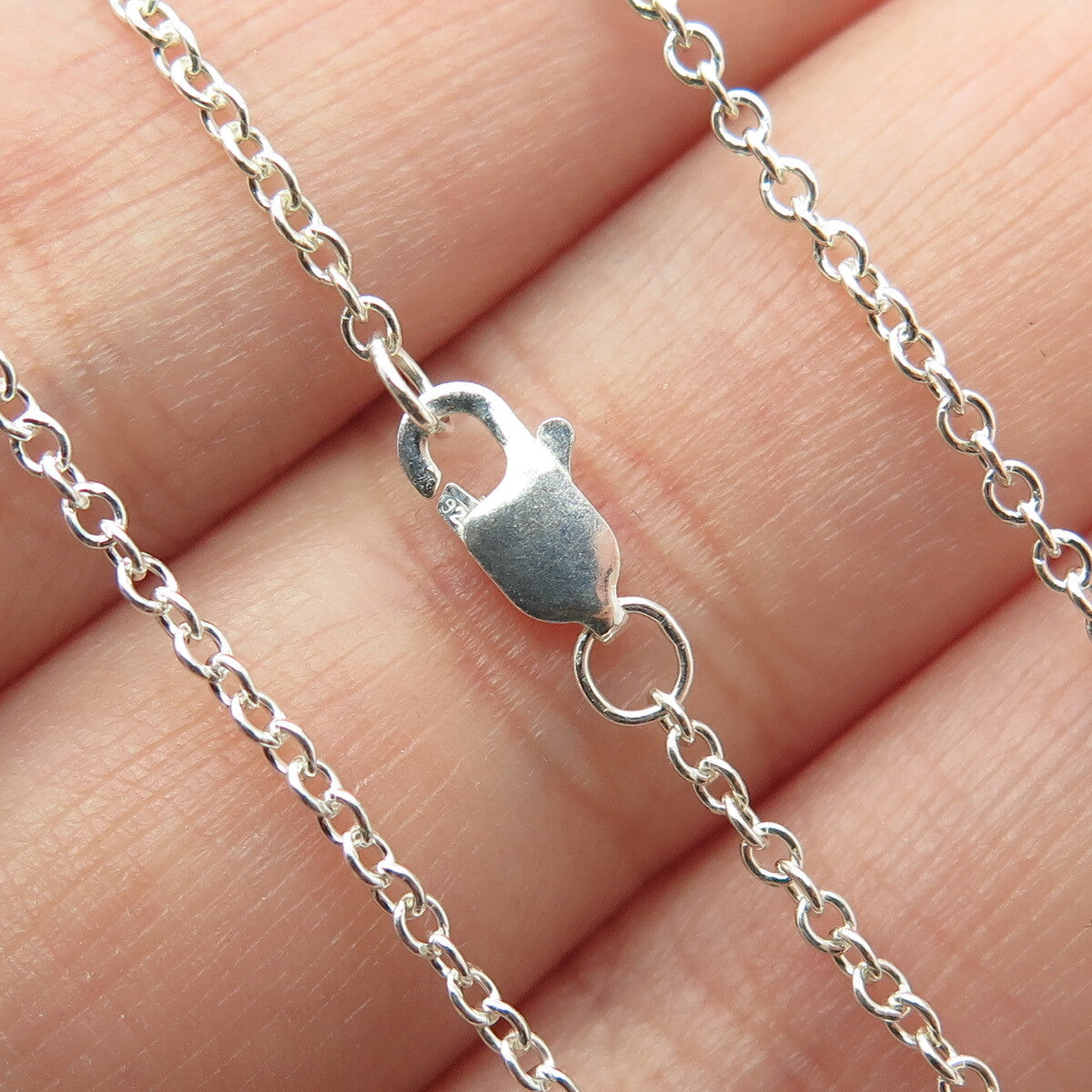 925 Sterling Silver Cable Chain Necklace 18"