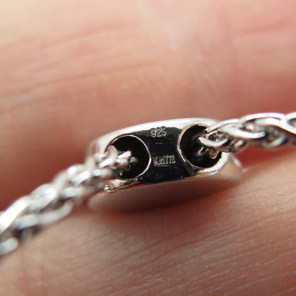 KARIZIA SPA KA-1772 925 Sterling Amethyst Topaz Spiga Link Anklet/Bracelet 9"