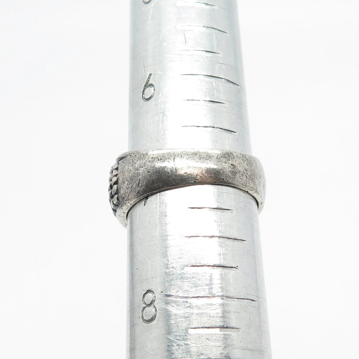 925 Sterling Silver Vintage Woven Wide Ring Size 7