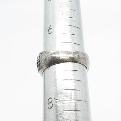 925 Sterling Silver Vintage Woven Wide Ring Size 7