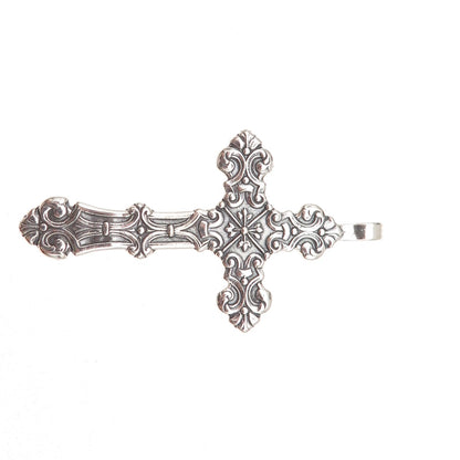 Shube 925 Sterling Silver Vintage Cross Religious Oxidized Charm Pendant