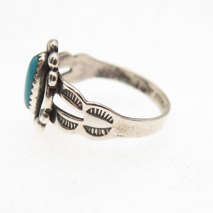 Bell Trading Post Old Pawn 925 Sterling Silver Vintage Turquoise Ring Size 3.25