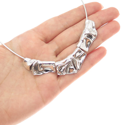 HAGIT GORALI 925 Sterling Silver Vintage Israel Modernist Chain Necklace 16-18"