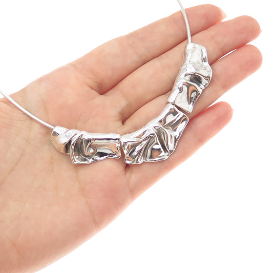 HAGIT GORALI 925 Sterling Silver Vintage Israel Modernist Chain Necklace 16-18"