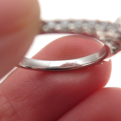 925 Sterling Silver Round-Cut C Z Engagement Ring Size 6.5