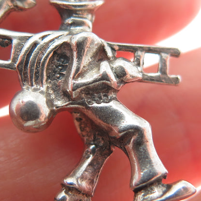 835 Silver Vintage Chimney Sweep 3D Pendant