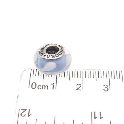 Pandora 925 Sterling Silver Murano Glass Slide Bead Charm